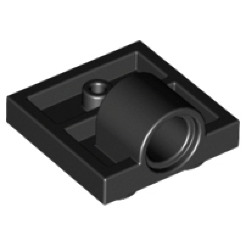 Plaat, Aangepast 2x2 met pin gat Black